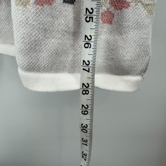 Janie and Jack Girl Cream and Sugar Floral Sweater Dress Size 10 Ruffle Details - Picture 4 of 5